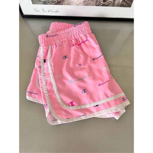 Champion Pink Candy 'Champion' Script Varsity Shorts - Picture 1 of 9